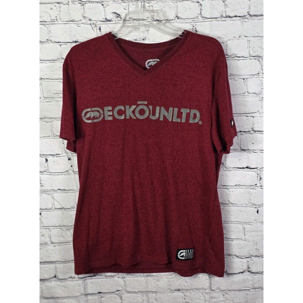 Ecko Unlimited Shirt Men's Large Red Black Graphic Rhino‎ Short Sleeve T-shirt